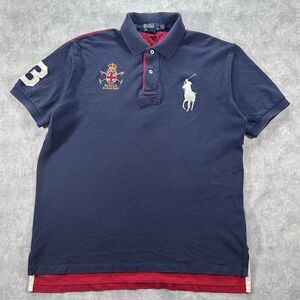 Vintage Polo Mercer Polo Team Big Pony #3 Navy Red Polo Shirt Size Mens XL